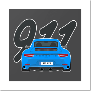 911 gts racing blue Posters and Art